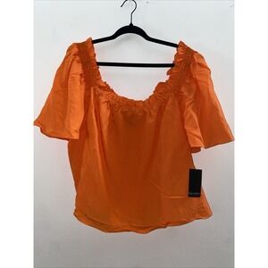 Eloquii Orange Cropped‎ Off Shoulder Size 22 NWT
